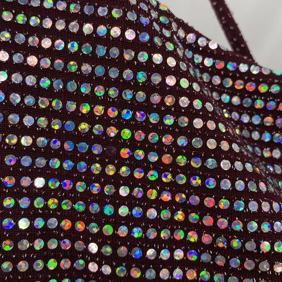 City Studio Slim Red Juniors' Sparkle Cowl-Back Bodycon Dress Size Medium - Picture 5 of 10